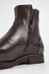 ASTON EDGE cigar-brown laceless ankle boots.