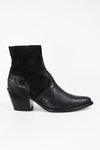 AUSTIN black textured texan boots.