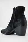 AUSTIN black textured texan boots.