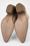 AUSTIN almond-beige suede hidden chelsea texan boots.