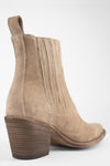 AUSTIN almond-beige suede hidden chelsea texan boots.