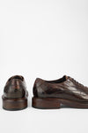 BOLTON dark-brown layered derby shoes.