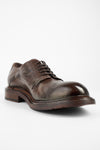 BOLTON dark-brown layered derby shoes.