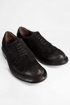 BOLTON ink-black suede layered derby shoes.