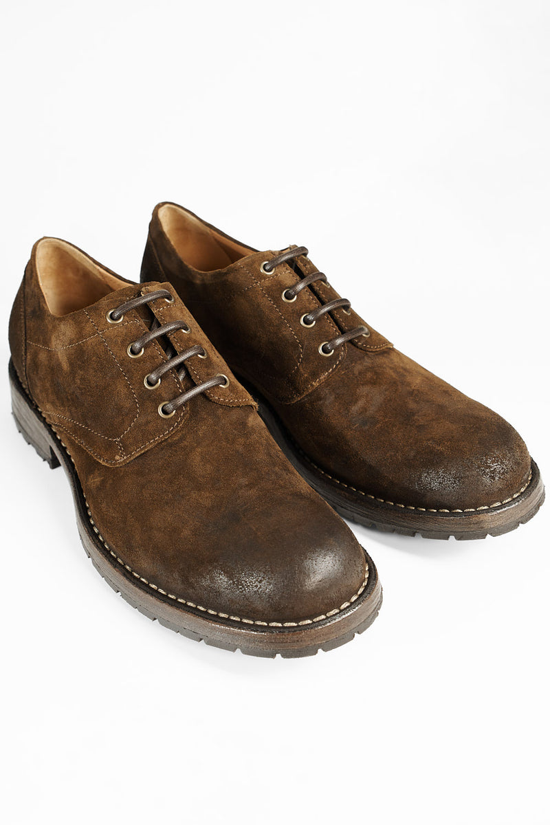 BURTON rust-brown suede derby shoes.