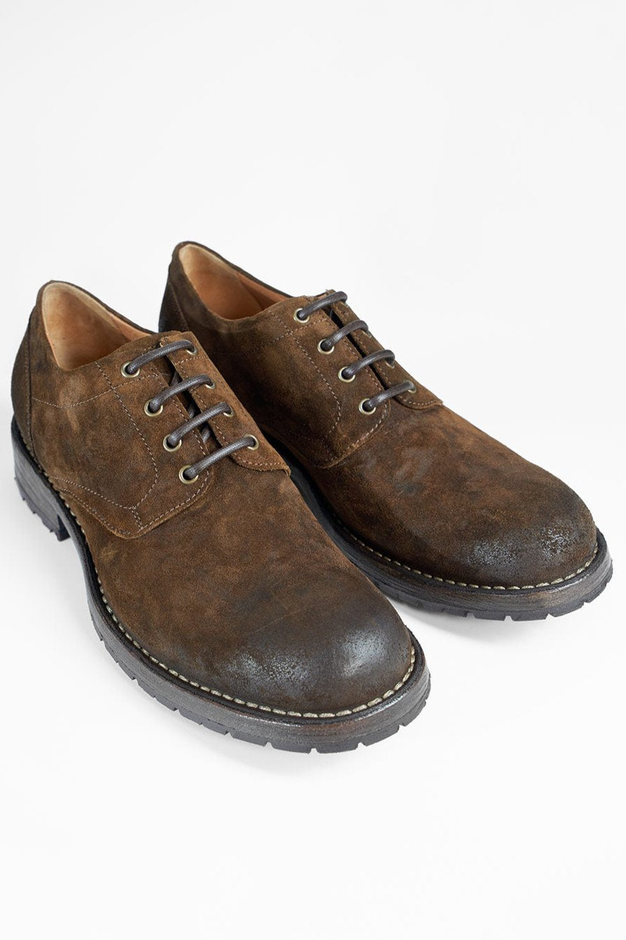 BURTON rust-brown suede derby shoes.