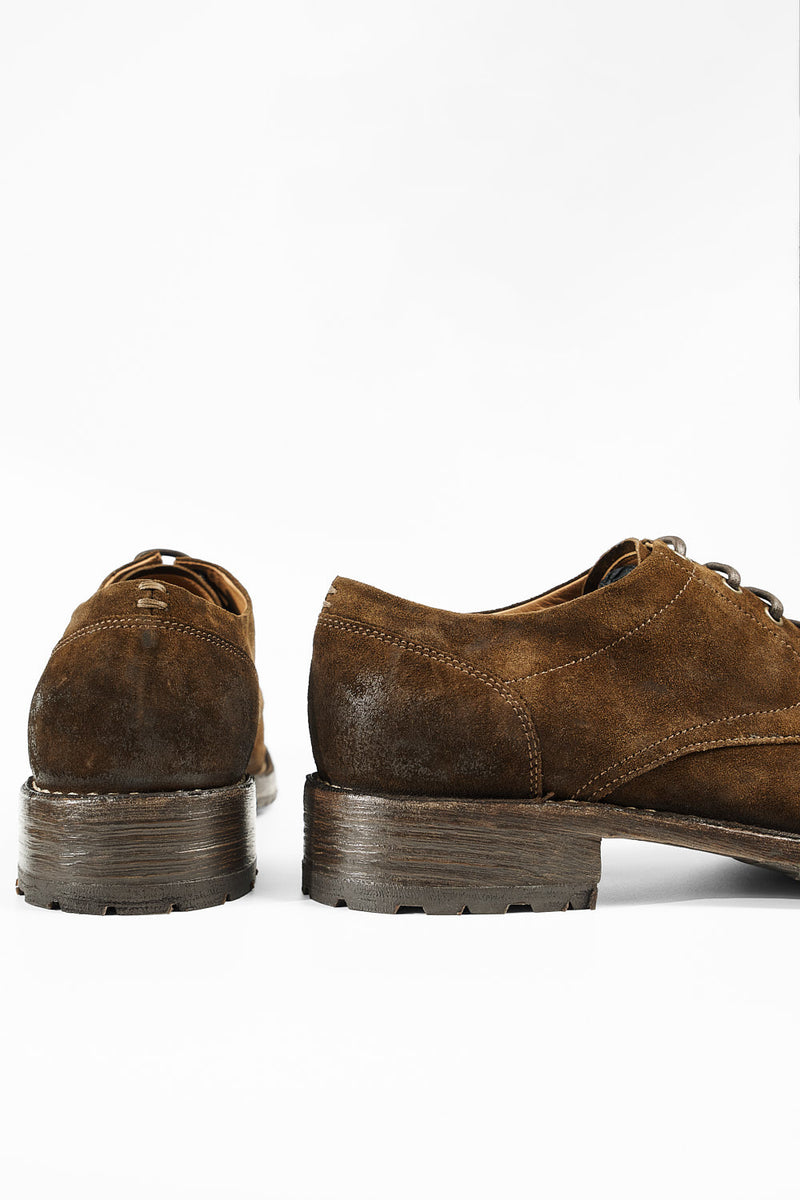 BURTON rust-brown suede derby shoes.