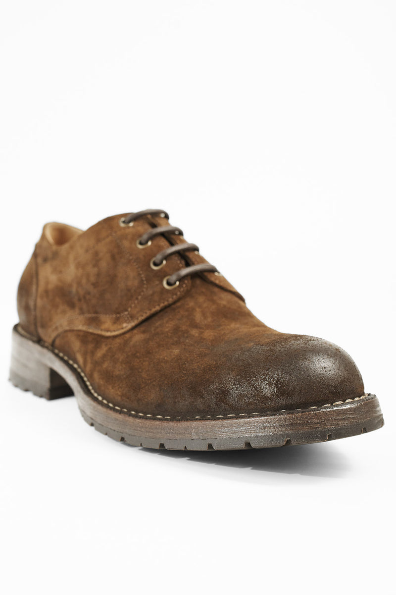 BURTON rust-brown suede derby shoes.