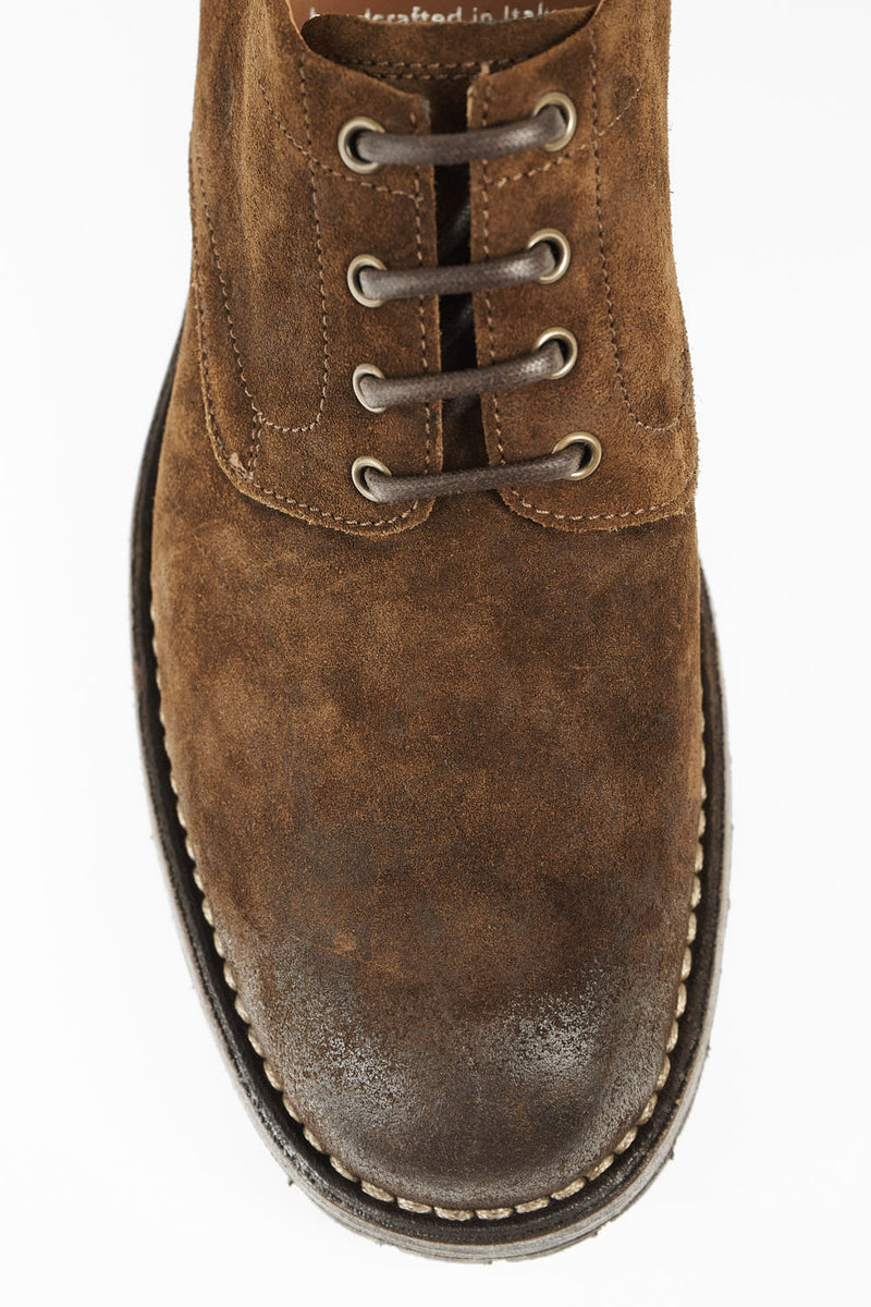 BURTON rust-brown suede derby shoes.