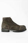 CAMDEN dark-moss suede ankle boots.