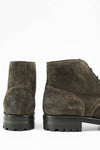 CAMDEN dark-moss suede ankle boots.