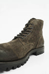 CAMDEN dark-moss suede ankle boots.