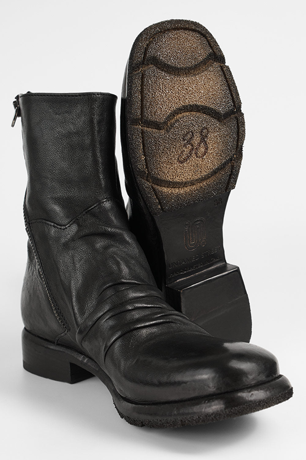 IVES urban-black lightweight laceless boots.