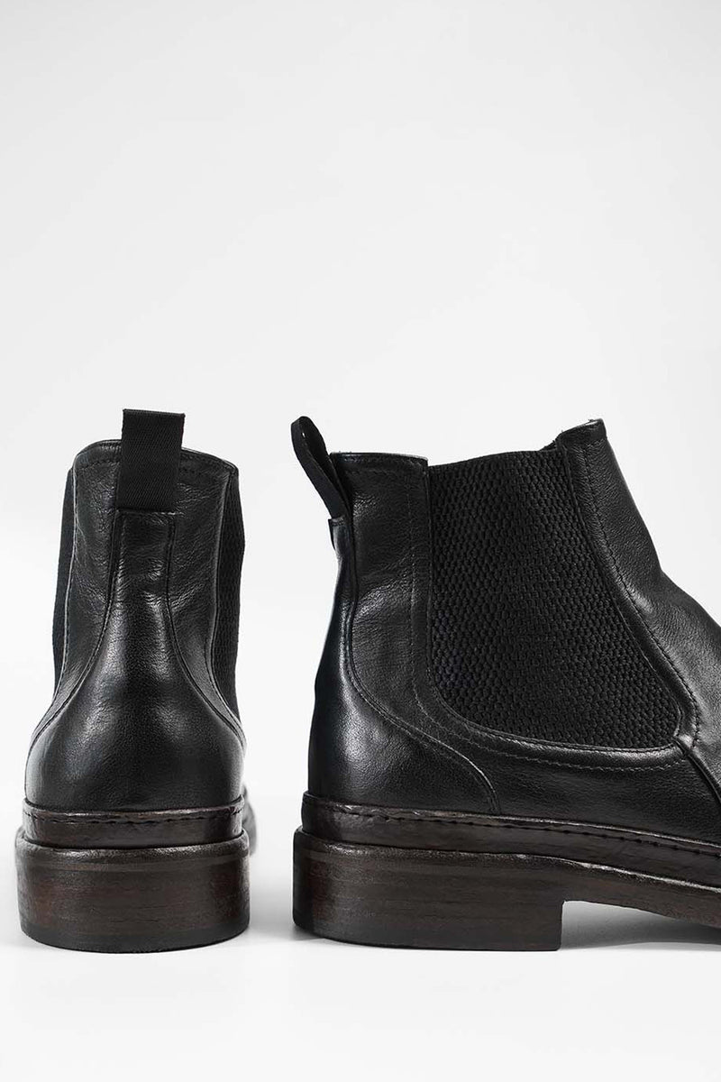 LAMBETH jet-black welted chelsea boots.