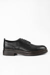 LAMBETH jet-black welted derby shoes.