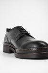 LAMBETH  jet-black welted derby shoes.