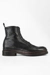 LAMBETH jet-black welted lace up boots.