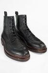 LAMBETH jet-black welted lace up boots.