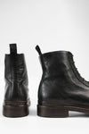 LAMBETH jet-black welted lace up boots.