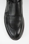 LAMBETH jet-black welted monk shoes.