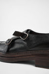 LAMBETH jet-black welted monk shoes.