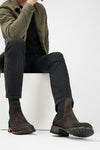 BURTON dark-brown suede chelsea boots.