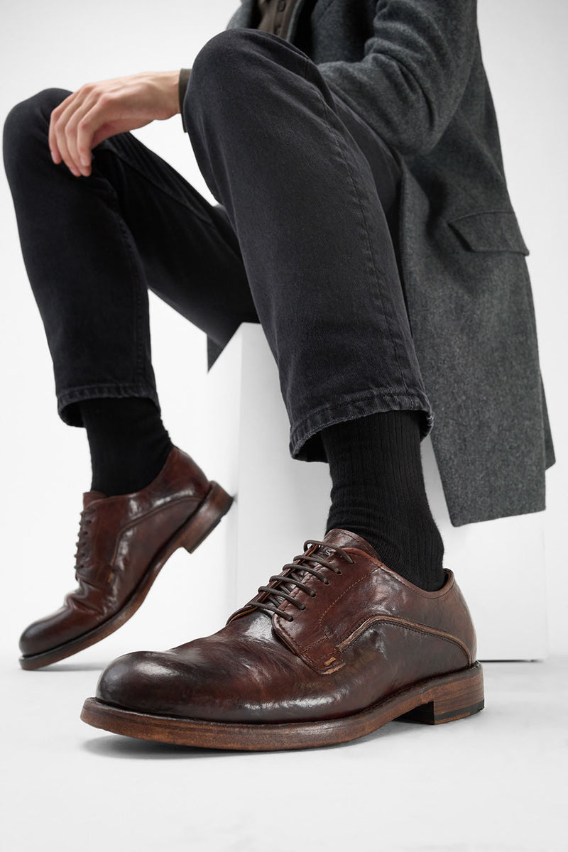 EYTON raw-timber derby shoes.