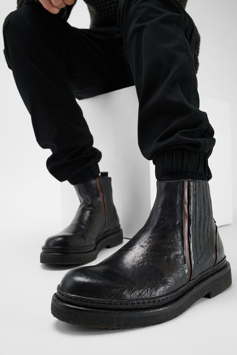 HOVE jet-black welted chelsea boots.