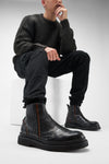 HOVE jet-black welted chelsea boots.