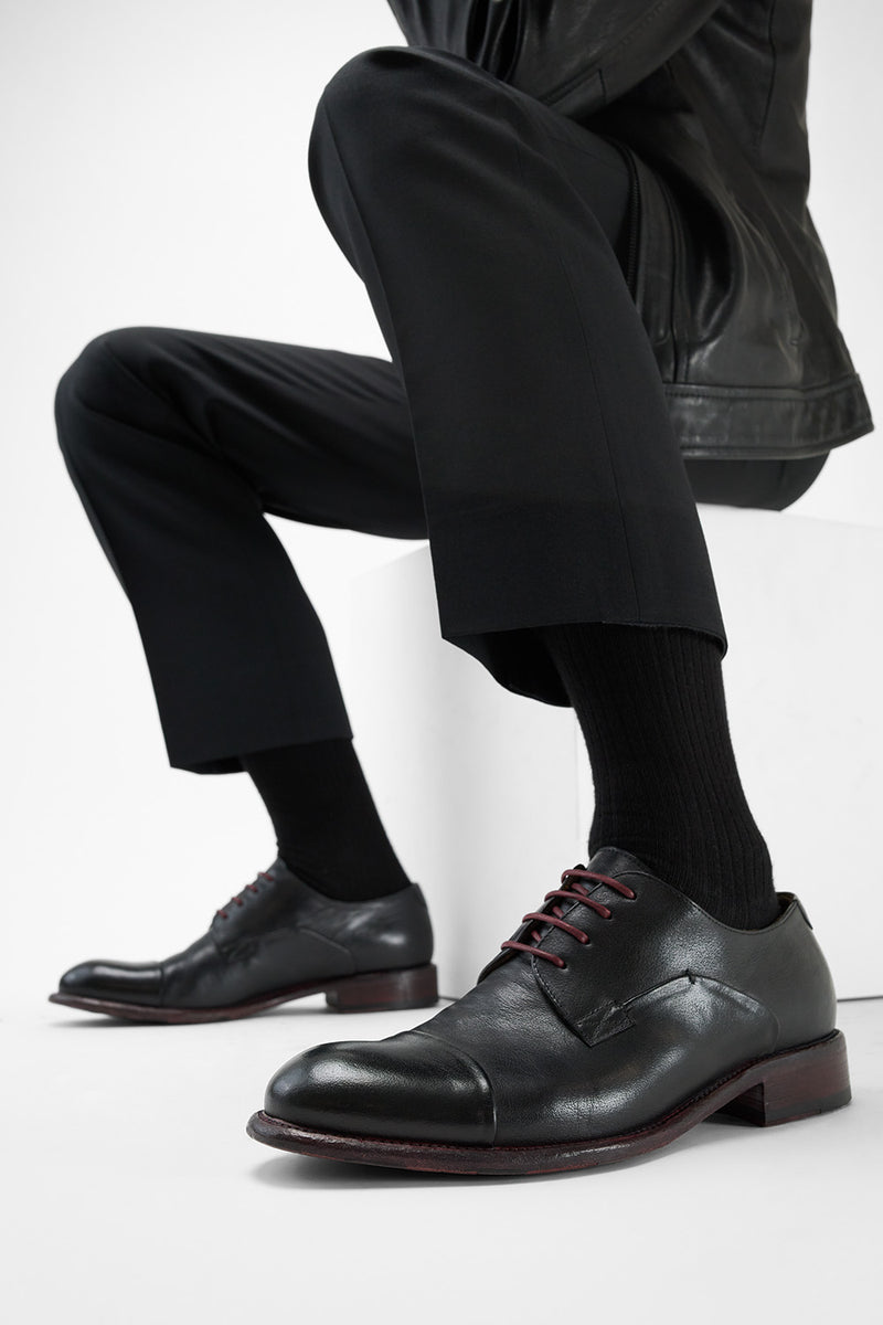 KNIGHTON jade-black derby shoes.