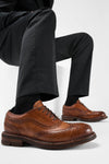 LENNOX cognac brogue oxford shoes.