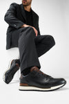 OWEN tuxedo-black triple stitched wingtip patina runners.