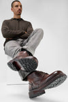 ROWLEY raw-chestnut folded chukka boots.