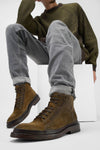 YORK tundra-brown suede welted chukka boots.