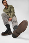 YORK urban-black welted military boots.