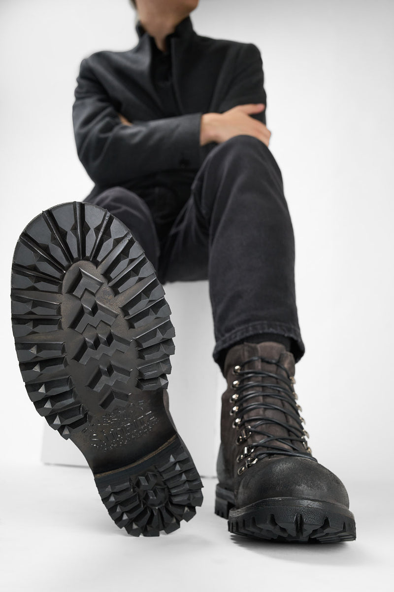 Grey combat boots mens best sale