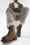 CAMDEN tundra-brown suede combat boots.