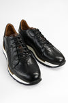 OWEN tuxedo-black triple stitched wingtip patina runners.