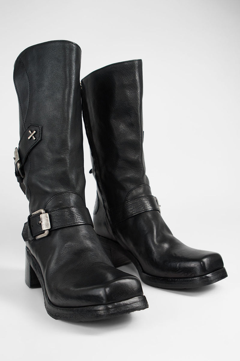 QUINN urban-black embellished high boots.