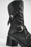 QUINN urban-black embellished high boots.