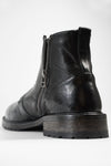 ROWLEY coal-black folded lace up boots.