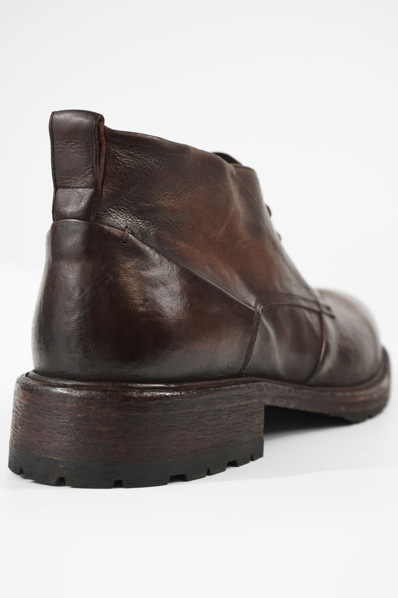 ROWLEY raw-chestnut folded chukka boots.