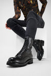 CAMDEN jet-black military boots.