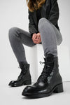 EXETER jet-black lace up boots.