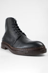 YALE tuxedo-black welted derby lace up boots.