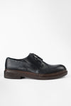 YALE tuxedo-black welted derby shoes.