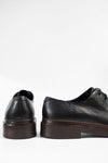 YALE tuxedo-black welted derby shoes.