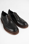 YORK imperial-black welted apron derby shoes.