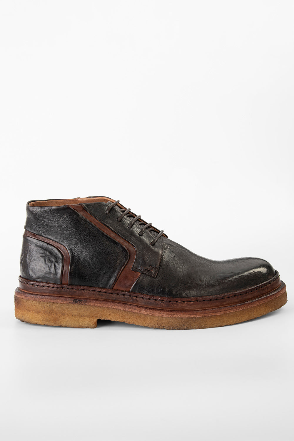 HOVE espresso-black welted chukka boots.