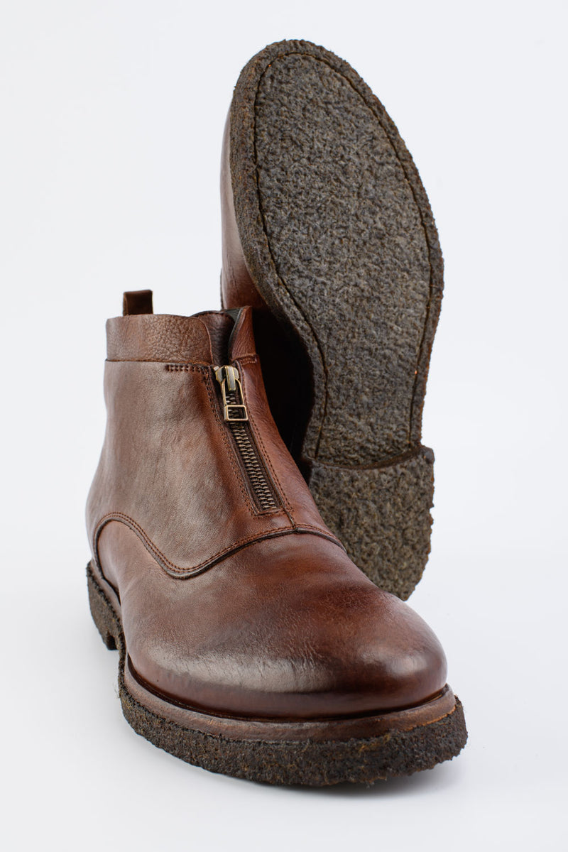 BROMPTON terra-brown derby shoes, untamed street